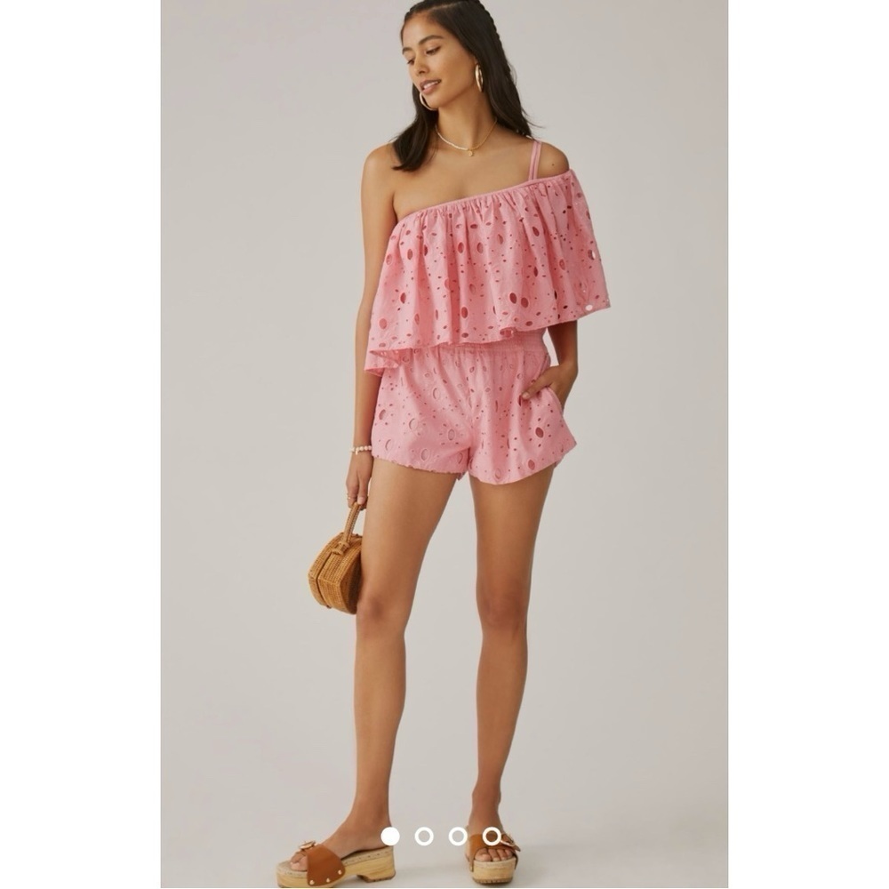 NWT La Fuori x Anthropologie One-Shoulder Eyelet Romper